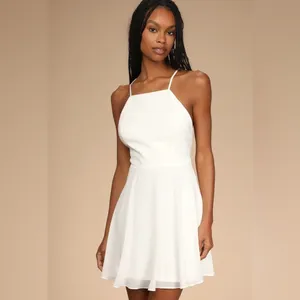 Lulus Letter of Love Backless‎ Skater Dress in White Size Medium thumbnail 9