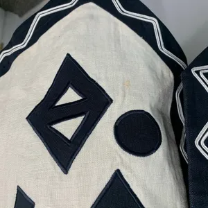 Vintage Geometric Vest Cream Black Sz 10 Lined ? Linen thumbnail 6