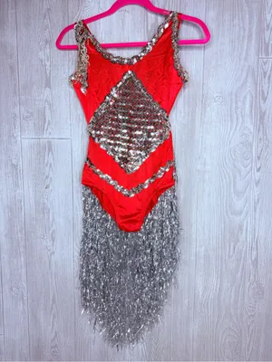 Vintage handmade body suit concert festival wear with tinsel fringe handmade sm thumbnail 2