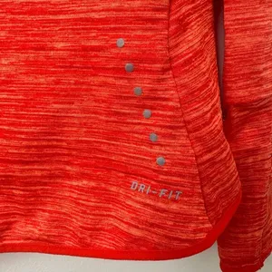 Nike Shirt Women's Small 1/4 Zip‎ Running Pullover Heathered Orange Thumbhole thumbnail 10