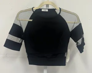 NWT Tobi Black Mesh Panel Crop Top Sheer Sleeve FFTP01 Small Night Out Festival thumbnail 1