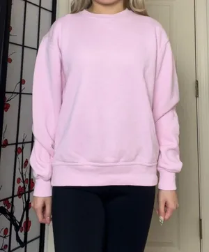 Basic Pink Crewneck Pullover Sweatshirt | Gear For Sports Big Cotton thumbnail 4