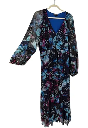 Antthony Original Butterfly Mesh Maxi Dress XL Bishop Sleeve Lace Boho Fairy thumbnail 1