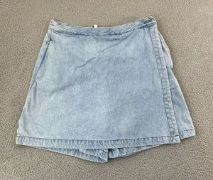 Vintage Russ State Of Blue Denim Skort Women 12 Petite 90s Light Wash thumbnail 1