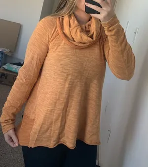 Free people beach collection turtleneck/cowl neck pullover thumbnail 1