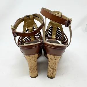 Guess Mabbel Brown Woven Wedge Sandals Size 8.5 thumbnail 5
