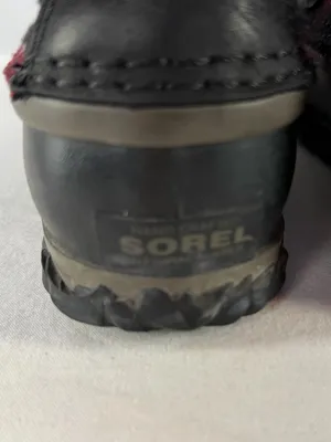 Sorel Out ‘n About Buffalo Plaid Waterproof Boots in Black Red Size 6‎ thumbnail 6