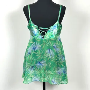 Vintage 90s‎ Y2K Secret Treasures Babydoll Chemise Women S Lace Up Sheer Chiffon thumbnail 8