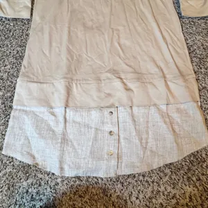 LA Relaxed Tunic Dress‎ Small Beige Tencel Organic Cotton Linen Mixed Media USA thumbnail 3
