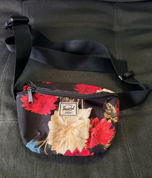 Herschel Supply Company Black Floral Mini Crossbody Fanny Bag thumbnail 1