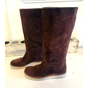 Ilse Jacobsen Boots Womens Size 7.5 Brown Suede Riding‎ Knee High Flat Casual thumbnail 3