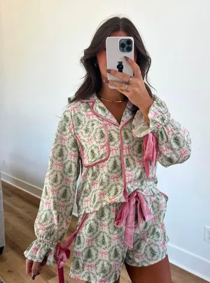 These Three Boutique Christmas Bow Pjs thumbnail 2