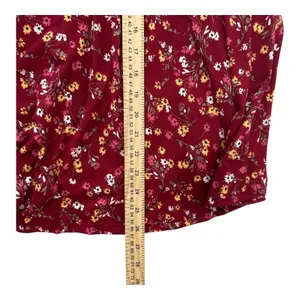 Stilletto's Size-L Dress Burgundy Mini Floral‎ Ballon Sleeves Pockets thumbnail 5