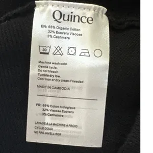 Quince Black Cotton Cashmere Batwing Short Sleeve Sweater Women Size M New thumbnail 6