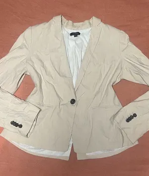Ann Taylor Tan Tailored Blazer SZ 10 Office Siren Old Money Preppy thumbnail 1