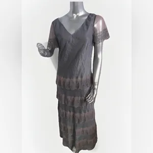 Sundance Sz 10 Women Maxi Dress Lace Tiered Linen Embroidered Whimsy Fairy Boho thumbnail 11