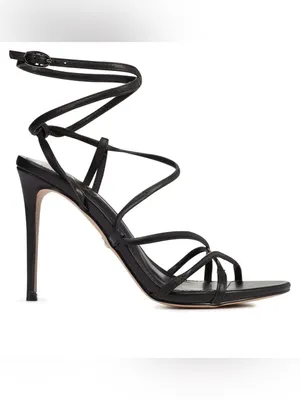 Sam Edelman Black Leather Lace-Up Stiletto Sandals thumbnail 2