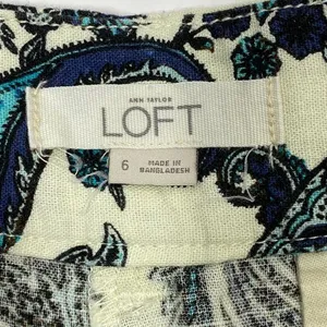 Linen Blend Preppy Shorts 6 Paisley Vacation Dressy Chino Garden Boho‎ Garden thumbnail 3