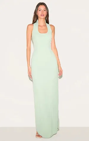 Pretty Little Thing Woven Scoop Neck Maxi Dress Pale Lime thumbnail 6