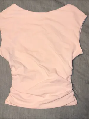 Garage SuperSoft Ruched Back Top Small Light Pink, Open Back Cap/Short Sleeve thumbnail 8