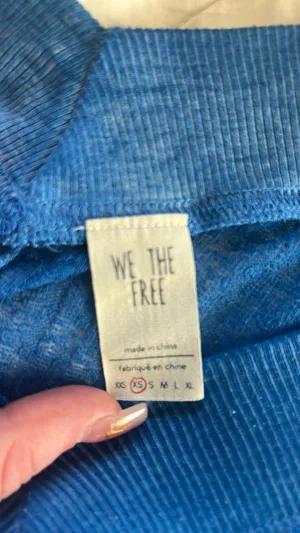 Free People Sweater V-Neck Pullover Blue thumbnail 3