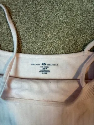 Brandy Melville Pink Tank Top Cropped Ribbed thumbnail 3