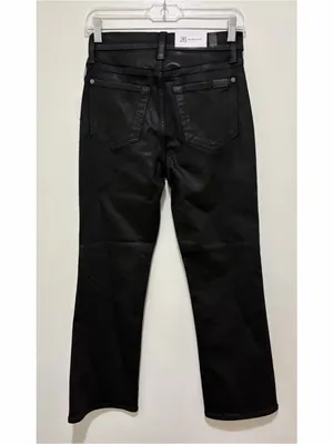 7 For All Mankind High-Waist Slim Kick Coated Jeans Black Sz 24 NWT thumbnail 7