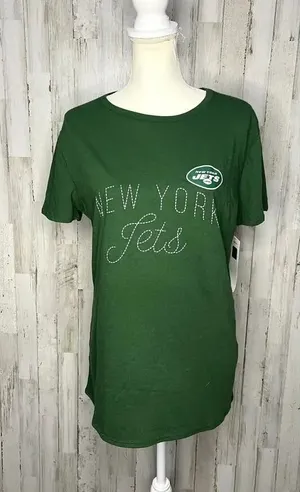 NWT NFL‎ New York Jets Women's Medium Green Short Sleeve Crewneck T-Shirt thumbnail 1