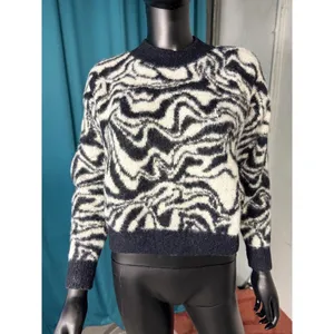 SO Goods For Life Zebra Print Pullover Sweater Women's‎ Large Knit Cozy thumbnail 2