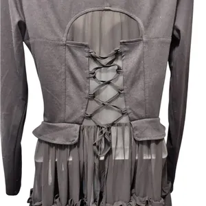 Hot Topic Black Sweetheart Double-Breasted Tiered Ruffle Jacket S Steampunk Goth thumbnail 10