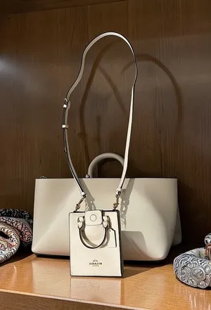 Coach North South Mini Tote Women Small White Excellent Pebbled Leather‎ Bag thumbnail 1