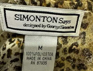Simonton Says by George Simonton Animal Print Ruffled Kimono QVC Blouse Medium thumbnail 9