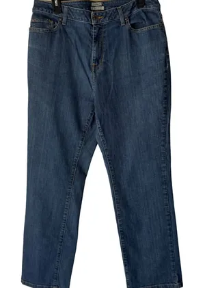 LLBean Classic Fit Womens Blue Denim Jeans Size 16‎ Regular Casual Basic thumbnail 1