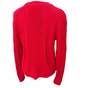 J Crew Red Cable Knit Sweater size small new‎ thumbnail 4