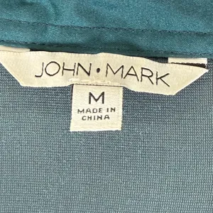 John Mark Dark Green Velvet Tunic Shirt Long Sleeve Collared Viscose Blend M thumbnail 2