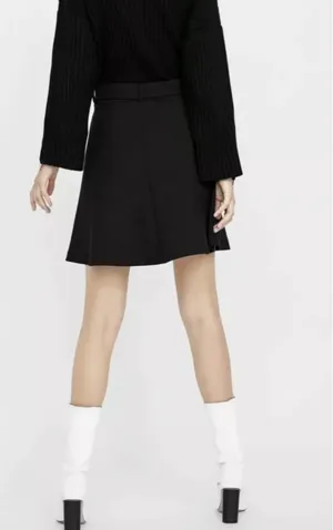 Zara Belted A-line Mini Skirt in Black Small thumbnail 4