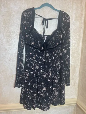 Free People Tess Mini Babydoll Dress Viscose CottageCore Country Village Sz M thumbnail 3