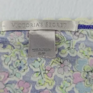 Victoria's Secret Blue Floral Lace Trim Cami Romper Small‎ thumbnail 3