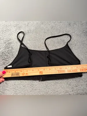 Halara ribbed bikini top swimsuit medium black thumbnail 10