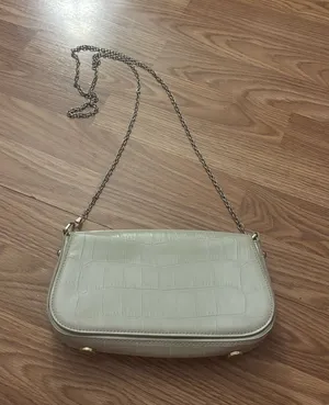 Zara Light Cream Croc-Embossed Chain Shoulder Bag thumbnail 1