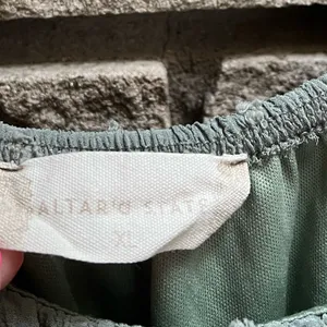 Altar’d State Haisley Layered Crossover Romper Sage Green Swiss Dot XL thumbnail 6