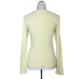 J. Crew Womens Fitted Tee Long Sleeve T-Shirt Small Butter Yellow Cotton Capsule thumbnail 2