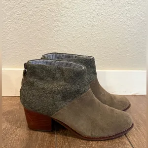 Toms Leila Olive Green Ankle‎ Booties Size 8 thumbnail 2