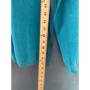 Woolrich Womens Atlantic Teal Cotton Geometric V-Neck Sweater Size L Outdoor thumbnail 8
