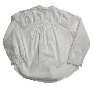 Lucky Brand Embroidered Cotton Blouse White XS Romantic Boho Prairie thumbnail 7