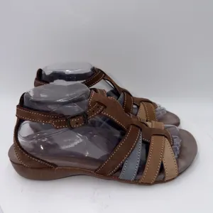 Mephisto Brown Leather Strappy Comfort Sandals Womens 39/9 Multi Color Buckle thumbnail 2