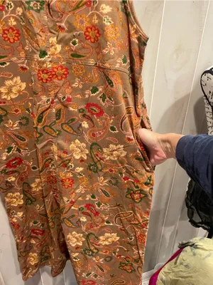 Cute nutmeg corduroy paisley granola girl cottagecore indie mod jumper dress 90s thumbnail 6