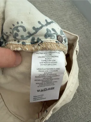 Free People We The Free Now Or Never Denim Shorts Distressed Raw Hem Tan 28 thumbnail 11