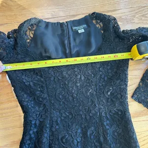 Vtg 90s Jennifer George By Night Black Lace Mini Dress Shere Sleeve‎ Goth Vamp 4 thumbnail 10