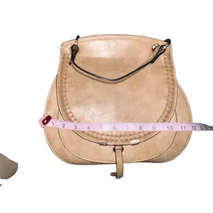 Womens Tan Faux Leather Satchel Handbag Shoulder Bag Crossbody Strap Top Handle‎ thumbnail 8